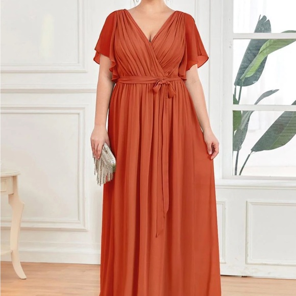 Ever Pretty Burnt Orange Formal Maxi Dress - Picture 2 of 4